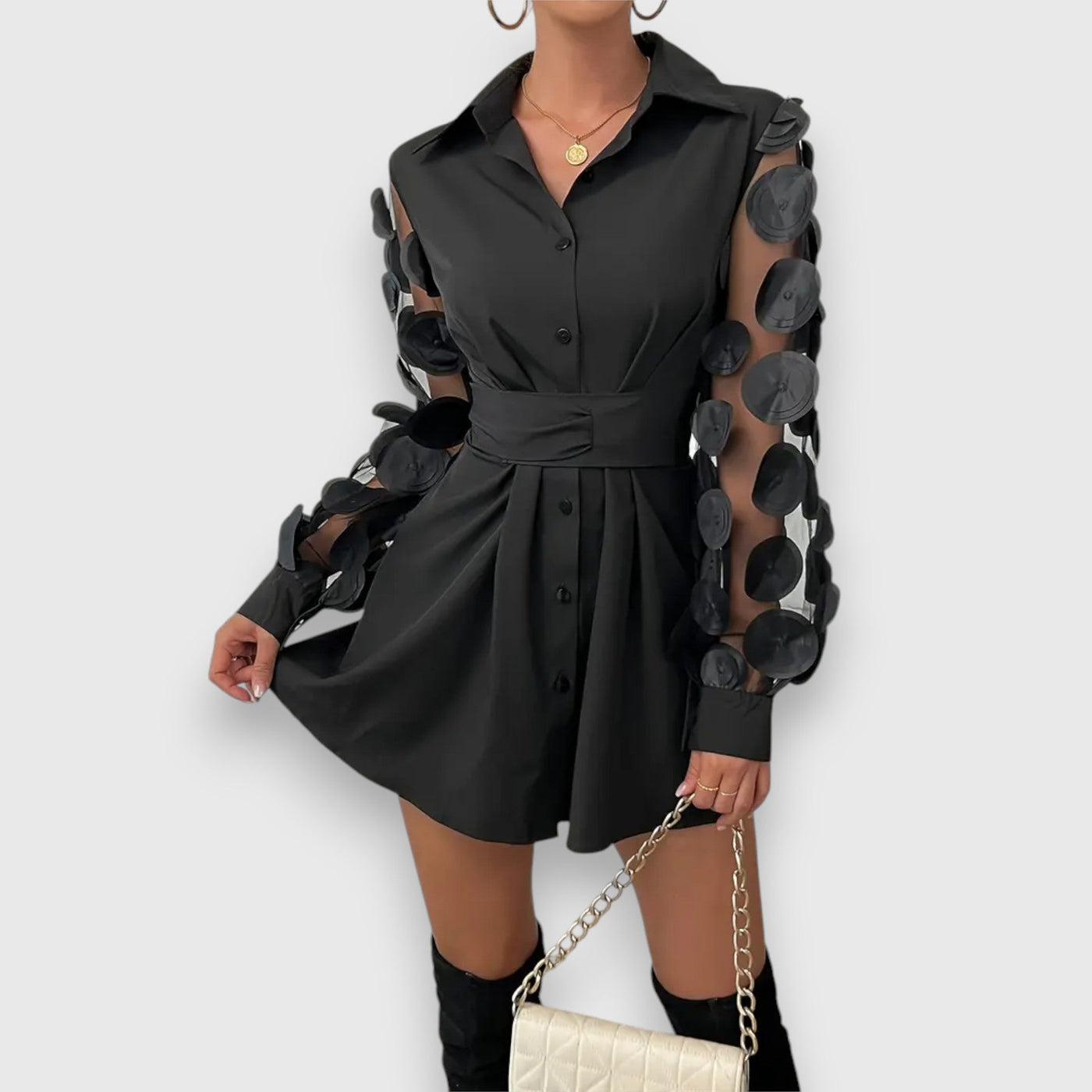 Celine – Sukienka z kokardą w pasie